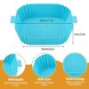 2pcs Air Fryer Liners,Silicone Air Fryer Liner,Heat Resistant Non-Stick Mats for Oven, Air Fryer Accessory for Home Kitchen (grey blue)