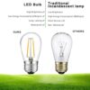 Svater Outdoor String Lights LED 96FT/29m, S14 2Pack 48FT Festoon Lights Mains Powered with 30+2 2W Glass Bulbs, IP65 Waterproof Garden String Li