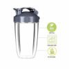 Blender Replacement Parts, 18oz/24oz Cups with Lip Ring, Flip-Top to-Go Lid,Stay Fresh Resealable Lids,Gaskets & Shock Pad Compatible with Nutrib