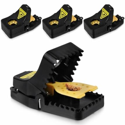 Flintronic 4 Pack Mouse Traps, Mouse Traps Reusable, Mice Traps Indoors and Outdoors Trap, Rat Traps Highly Efficient Effective & Safe Better, Mo
