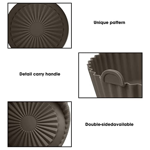 Air Fryer Silicone Liner, 2 Pack 6.5inch Reusable Silicone Air Fryer Liners,Air Fryer Accessories Heat Resistant 482°F/250°C Silicone Non-Stick B