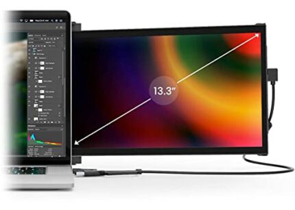 Mobile Pixels Duex Plus Portable Monitor, 13.3'' Full HD IPS , USB A/Type-C Powered Dual-Screen Monitor, Anti Glare Brightness Adjustable Screen