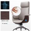 NMDCDH Leather Executive High-Back Home Office Chair, Rolling Swivel Adjustable Task Chair with Bionic Leather Seat for Women Adults, Black
