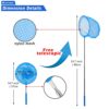 Worown 1 Pack Telescopic Butterfly Nets, Extendable Fishing Nets with 1 Folding Water Buckets for Catching Insects Bugs Playing Outdoor