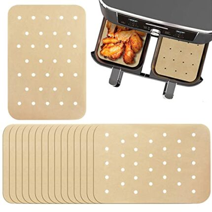 120 Pcs Air Fryer Paper Liners, 5.5x8.5 inch Air Fryer Liners for Ninja Foodi Dual Air Fryer, Nonstick Perforated Parchment Paper for Ninja DZ201