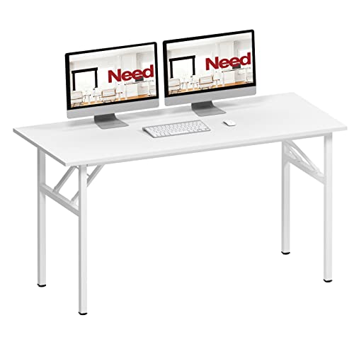 Need Small Desk 31 1/2" No Assembly Foldable Writing Table,Sturdy and Heavy Duty Folding Computer Desks for Small Space/Home Office/Dormitory AC5