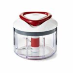 Zyliss E910015 Easy Pull Food Processor, 75cl Capacity, Plastic/Stainless Steel, White/Red, Manual Handheld Food Chopper/Slicer/Blender with Pull