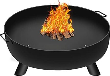 Amagabeli Extra Large Fire Pit 70cm Inch Large Capacity Portable Outdoor Heavy Duty Iron Fire Bowl for Patio Camping BBQ Brazier for Garden Heate