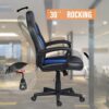 COMHOMA Office Chair, Ergonomic Gaming Chair for Home Office Computer Desk Chair with Armrest and High Back Support 30° Rocking Reclining Game Ch