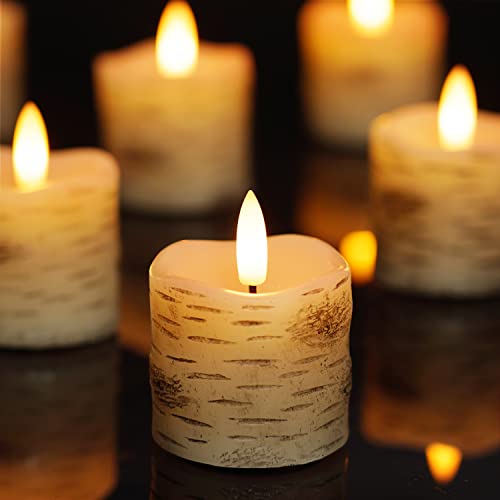 Homemory 6 PCS Rechargeable Flameless Tealights Votive Candles with Remote, Battery Tea Lights with Timer, Electric Fake Candle in Warm White (US