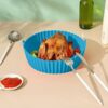 SRESAK 2Pcs Silicone Air Fryer Liners 7.8" for 4 to 8QT-Reusable Air Fryer Silicone Liners Pots-BPA Free Heat Resistant Air Fryer Basket Trays-Ea