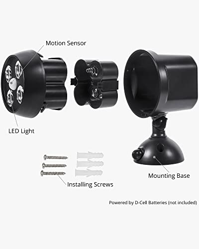NICREW Battery Powered Outdoor LED Security Light 1 Pack, PIR Motion Sensor Spotlight, Weatherproof Outdoor Wall Light for Gardon Walkways, 600 L