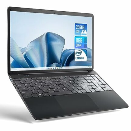SGIN 15.6 Inch Laptop 8GB RAM 256GB SSD Celeron Quad-Core Up to 2.8GHz, PC Notebook with Dual Band WiFi, 2xUSB 3.0, Keyboard Film in Eight Langua