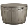 YITAHOME 127L Garden Storage Box, Waterproof Large Outdoor Storage Box, Round All-weather Deck Boxes for Patio Furniture, Pool Accessories, Easy