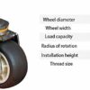 GTYT 1.5 Inch Furniture Casters 40mm M6×15mm Thread Silent Wheels Rubber Casters With Brake Universal Swivel Trolley Transport Casters For Flower