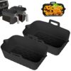 2Pcs Silicone Pot Double Air Fryer Liners Basket, Rack Accessories for Ninjas Dual Air Fryer, Oven, and Microwave