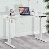 DYXYH Computer Desk Laptop Desk Rolling Single Electric Height Adjustable Desk For Office Home Furniture (Color : White)