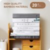 Bamboo Desktop Bookshelf Organizer, Adjustable Office Desk Storage Shelf Rack, Natural Wood Tabletop Display Shelf Rack for Office Supplies, Home