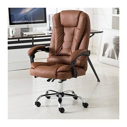 WZLYHD Desk Chair Reception Chair Reclining Computer Chair, Leather Boss Chair, Home Office Chair Lift Swivel Chair Office Furniture