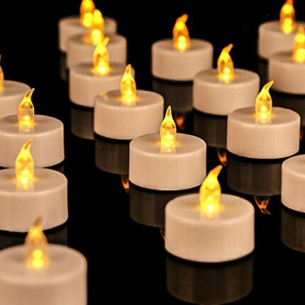 OSHINE Battery Tea Lights - LED Tea Lights 12pack Realistic and Bright Flickering Operated FlamelessTea Light for Seasonal & Festival Celebration
