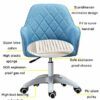 NMDCDH Home Office Modern Twill Fabric Adjustable Mid-Back Task Ergonomic Executive Chair Adjustable Height and Armrest for Women, Blue