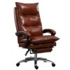 JHKZUDG PU Leather Executive Computer Desk Chair,High Back Home Office Chair, Adjustable Executive Leather Chair with Armrest And Feet, with Heav