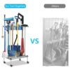 Garden Tool Organizer, Garage Tool Rack Storage and Organizer with Wheels for Garden, Shed, Garage - Stainless Steel (medium)