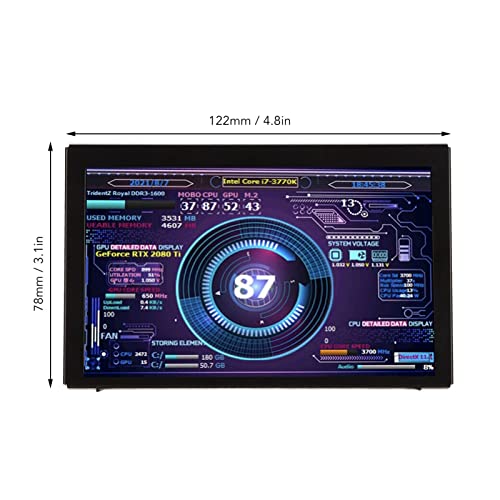 Bewinner Computer Temp Monitor, 5Inch LCD USB Mini Screen, PC Sensor Panel Display, AIDA64 PC CPU RAM HDD Data Monitor for RPi for Linux for Wind