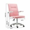 n/a Office Desk Chair Mid Back Leather Height Adjustable Swivel Ribbed Chairs Ergonomic Executive Conference Task Chair with Arms