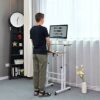 AIZ Mobile Standing Desk, Adjustable Computer Desk Rolling Laptop Cart on Wheels Home Office Computer Workstation, Portable Laptop Stand for Smal