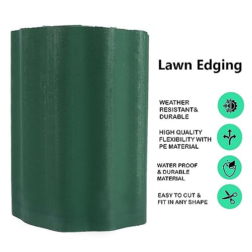 Garden Lawn Edging Border Plastic - 15CM X 9M aver Edging, Lawn Edging, Antirust Flexibility Sturdy Plastic Garden Edging Border Fence for Vegeta