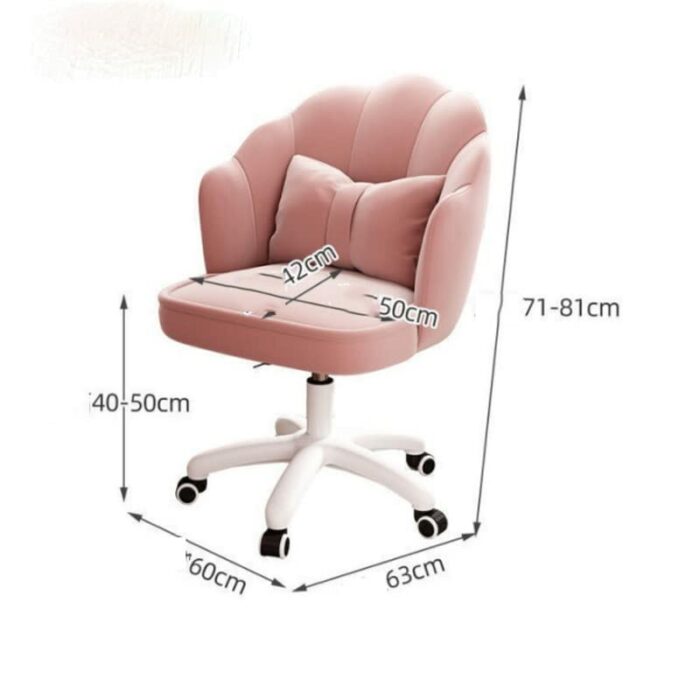 SLNFXC Bedroom Dormitory Chair Home Office 360° Swivel Lift Chair Handrail Back Writing Desk Chair Dressing Stool Makeup