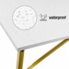 Lufeiya Small Computer Desk White Writing Table for Home Office Small Spaces 31 Inch Modern Student Study Laptop PC Desks with Gold Legs Storage