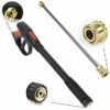 Triclicks High Pressure Power Washer Gun Spray Gun Garden Watering Sprayer + 18.5" Extension Wand + 5 Connect Nozzles + 10m Water Hose, Pressure