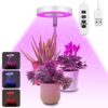 Ainiv Grow Light, LED Full Spectrum Growing Lamp for Indoor Plants, 9 Adjustable Brightness 180° rotatable light panel, Height Adjustable with Au