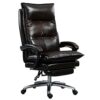 JHKZUDG PU Leather Executive Computer Desk Chair,High Back Home Office Chair, Adjustable Executive Leather Chair with Armrest And Feet, with Heav