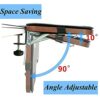WANGFENG Ergonomic Keyboard Tray Under Desk, Adjustable Height and Angle Desk Extender with C Clamp Mount Clamp-On Desk Extender for Home and Off