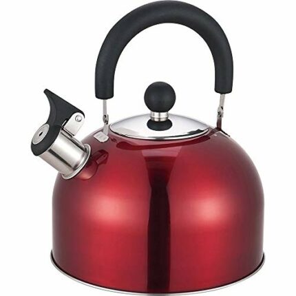 Whistling Kettle 2.5 Litre Stainless Steel RED