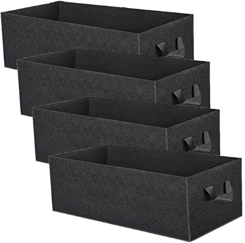 LATERN 4Pcs 8 Gallons Plant Growing Bags, Rectangular Nonwoven Fabric Breathable Grow Bags Heavy Duty Thickened Root Aeration Garden Pots Contain