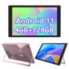 Android Tablet 10.1 inch,4GB RAM,128GB ROM (512GB Expandable),6000mAh Battery,Android 11 Google GMS Tablet,2MP Front Camera, 8MP Rear Camera,WiFi