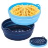 SALMY 2 Pack Collapsible Ninja Dual Air Frayer Liners SiIicone 7.5 Inches, Upgraded Design 2023 Reusable Baking Trays,Fit for Most 3-5QT air fray