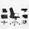 YLiansong-home Adjustable Rotating Office Chair Office Chairs Medium Back Breathable Back And Seat Adjustable Black Managers Chair Office Desk Ch