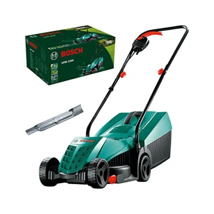 Bosch 06008A6071 Electric Lawnmower ARM 3200 (1200 W, Cutting Width: 32 cm, with Additional Blade Included, in Carton Packaging) – Amazon Edition