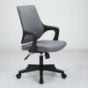 YT.JYUERI Relax Comfortably Safe Home Office Chair Ergonomic Design Soft Seat Adjustable with Air Lift System, Velvety Top Gray Fabric, Black Bas