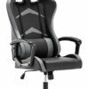 IntimaTe WM Heart Gaming Chair, Ergonomic High Back Office Racing Chair with Armrest, Swivel Leather Desk Chairs with Adjustable Headrest and Lum