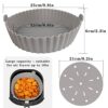 Boyigog Air Fryer Silicone Pot 9.8IN/25cm Round Large Air Fryer Reusable Liners with Non-Stick Mats Accessorie,Food-Grade Air Fryer Basket for Ca