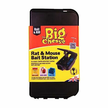 The Big Cheese Rat and Mouse Bait Box - Safe Control of Rat Poison and Mouse Poison, Black