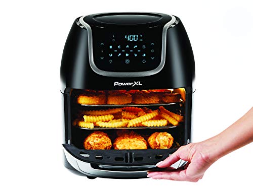 Power XL Vortex Pro Air Fryer 9.5 Litre - 3-Tier Rack - Makes Cooking with Less Oil and Fat Easier and Quicker - 6-in-1 Digital Air Fryer - Pre-P