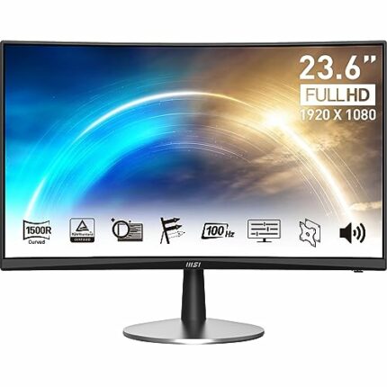 MSI PRO MP2422C 23.6 Inch Full HD Curved Office Monitor - 1500R 1920 x 1080 VA Panel, 100 Hz, Less Blue Light PRO, VESA Mountable, Built-in Speak