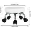 WKWKER Roller Seat PU Leather Low Round Rolling Stool Small Stool with Universal Swivel Caster Wheels for Home Office Garage Shop Fitness Sport,H